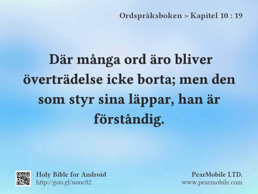 Ordspråksboken, Kapitel 10:19